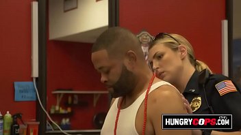 Horny Milf Is Playing With A Black Dick Inside Her Mouth At The Barbershop.