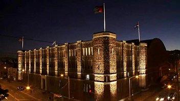 Ebony Tranny Anally Fucks Tied Up Dude