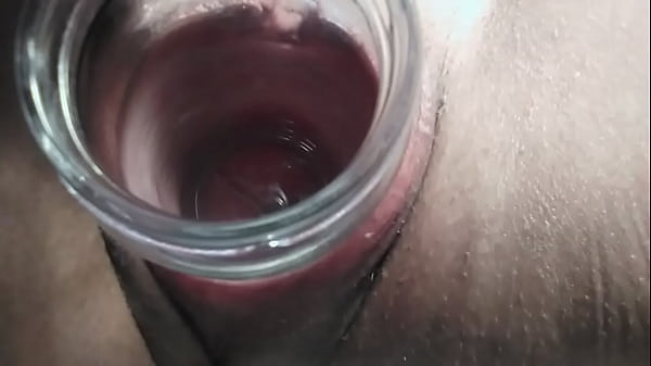 Stretching My Pussy With A Glass Jar