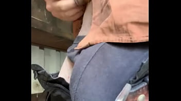Tradie Cock Out At Work