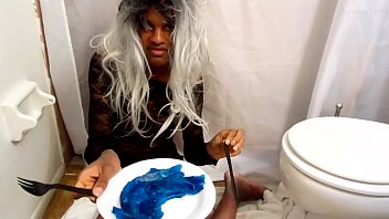 Teen Ladyboy Eats Twitter _ Plays And Masturbates Hard In Lingerie Dress Cums Self. Preview