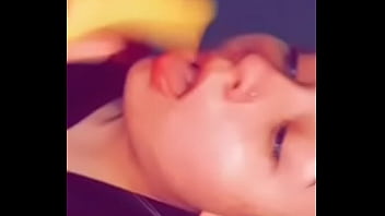 My Horny Bitch Sucking On A Banana Wanting Me