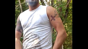 Smoking, Stroking Huge Cock, Big Dick, Tight Shirt, Dirty