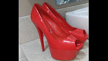 Peep Toe Novo Da Namorada! Schutz Vermelho! Tesão, Mais Lindo Que Já Gozei!!!