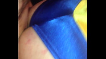 Colombiana En Cuatro En Disfraz En Satin De Superchica Satin Supergirl