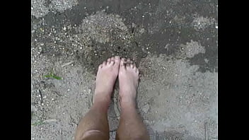 Naked Driver Pisses On His Feet On The Bank Of The South Skunk River