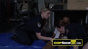 Arrested Black Criminal Is Banging Two Big Booty Milf Officers!