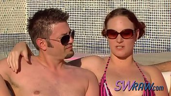 Pussy Licking For A Hot Brunette At A Wild Swinger Pool Party.