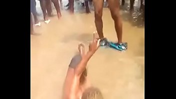 Crazy Woman Giving Her Man Blowjob In Public