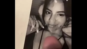 Old Man Rubs Cock Over Dirty Latina With Cum