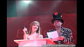 Sexy Brunette Babe Receive Award