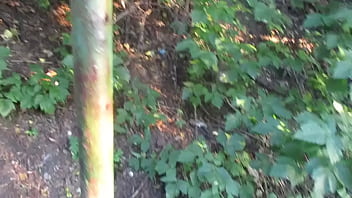 Flashing On Stairs Someplace Outdoor In The City