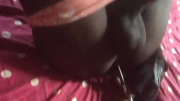 Ebony Tranny Playing With Make Up Pencil - Rose Butts Production