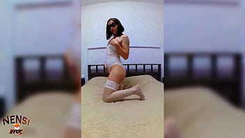 Lustful Babe Masturbate Pussy With Dildo And Cums In White Lingerie