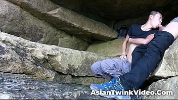 Young Interracial Gay Couple Fucking In Lagoon