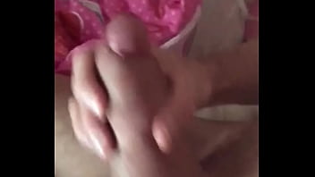 Jerking Off My Big Cock And Big Loads In The Bed Of My Friend