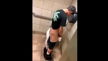 Boy Jerking On Restroom