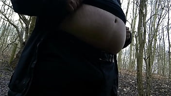 Wanking In The Woods - cum, cock, outdoor, chubby, fat, jerk, gay, belly, wank, woods - Video 2355962