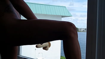 Public View. Wife Rides A Dildo In A Window. Voyeurstyle.