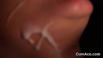 Feisty Hottie Gets Jizz Shot On Her Face Sucking All The Cum