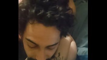 Spitroasted By Daddies Slut And Her Helper.