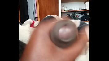 Playing With My Big Black Cock And Cum In My Hands