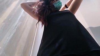 Your Goes To A Clothing Store And Puts Her Panties Inside Her Pussy While She Tries On Some Jeans