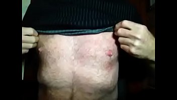 Nailed Nipples While Stroking Wet Cock