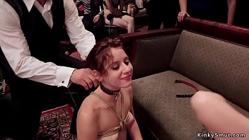 Redhead Slave Anal Fucking At Party