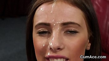 Hot Centerfold Gets Jizz Shot On Her Face Swallowing All The Cum
