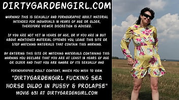 Dirtygardengirl Fucking Sea Dildo In Pussy On The Field _ Prolapse