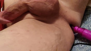 Bihubby With Shaved Cock And Ass Playing With Vibrating Anal Beads