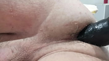 Guy With Black King Cock 10 Inch Dildo Fucks His Ass Anal