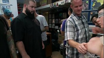 Bound Brunette Gets Facial In Public