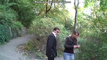 Blonde Babe Does Blowjob In The Forest