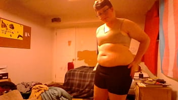 After A Long Day Young Chubby Ftm Trans Man Strips Down And Teases Self