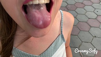 Surprise From My Naughty Girlfriend - Mini Skirt And Daring Public Blowjob - Creamysofy