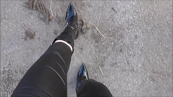 Boots, Walking, Public, Leggings - Unknown - 2025 - Sexy - Session - Video 2259613