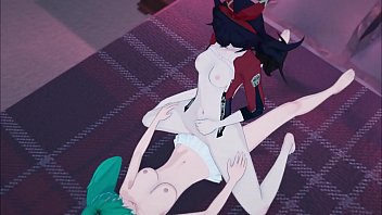 Genshin Impact - Amber Gets Fucked By A Lesbian Strapon.