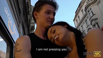 Hunt4k. Dark-haired Chick Worships Dick For Good Amount Of Cash