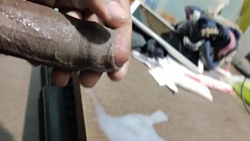 Boy Masterbating Alone At Home. Sperm Out On Desk. Overlaod Dick.