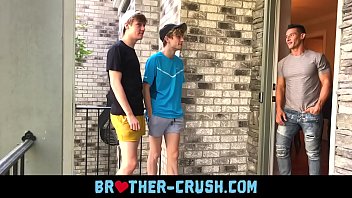 Hot Stepbrothers Fuck Their Horny Older Neighbour In Gay Threesome