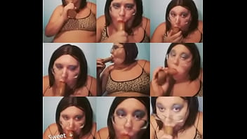 Fat Sissy Sicking Dildo