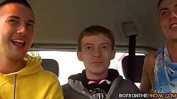 Schoolboy Twink Fucked And Sucked In Hardcore Van Threesome