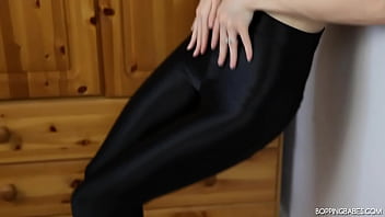 Hot Blonde Strips In Disco Pants