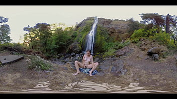 Watch Hottie Brunette Calliope Masturbating At The Waterfall