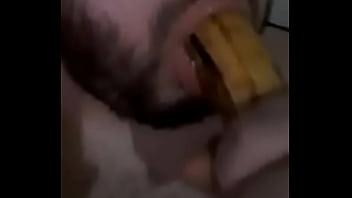 Banana Deepthroat - dildo, sucking, blowjob, deepthroat, gay, verification-video - Video 2378278