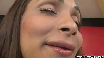 Sexy Latina Shemale Honey Tugging On Her Hard Cock