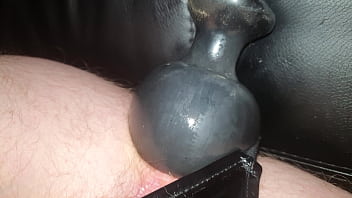 Pushing Fully Inflated Buttplug Out My Ass