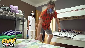 Fake Hostel Threesome With Redhead And Latina Nurses